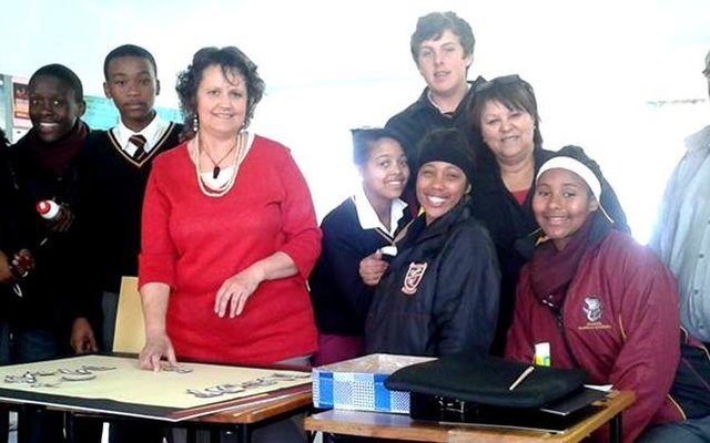 Learners with Ms Matthews, Ms Harding-Male and Mr Mike  from the Department of Education